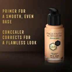 Facefinity All Day Flawless 3 In 1 Foundation, W44
