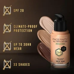 Facefinity All Day Flawless 3 In 1 Foundation, N75