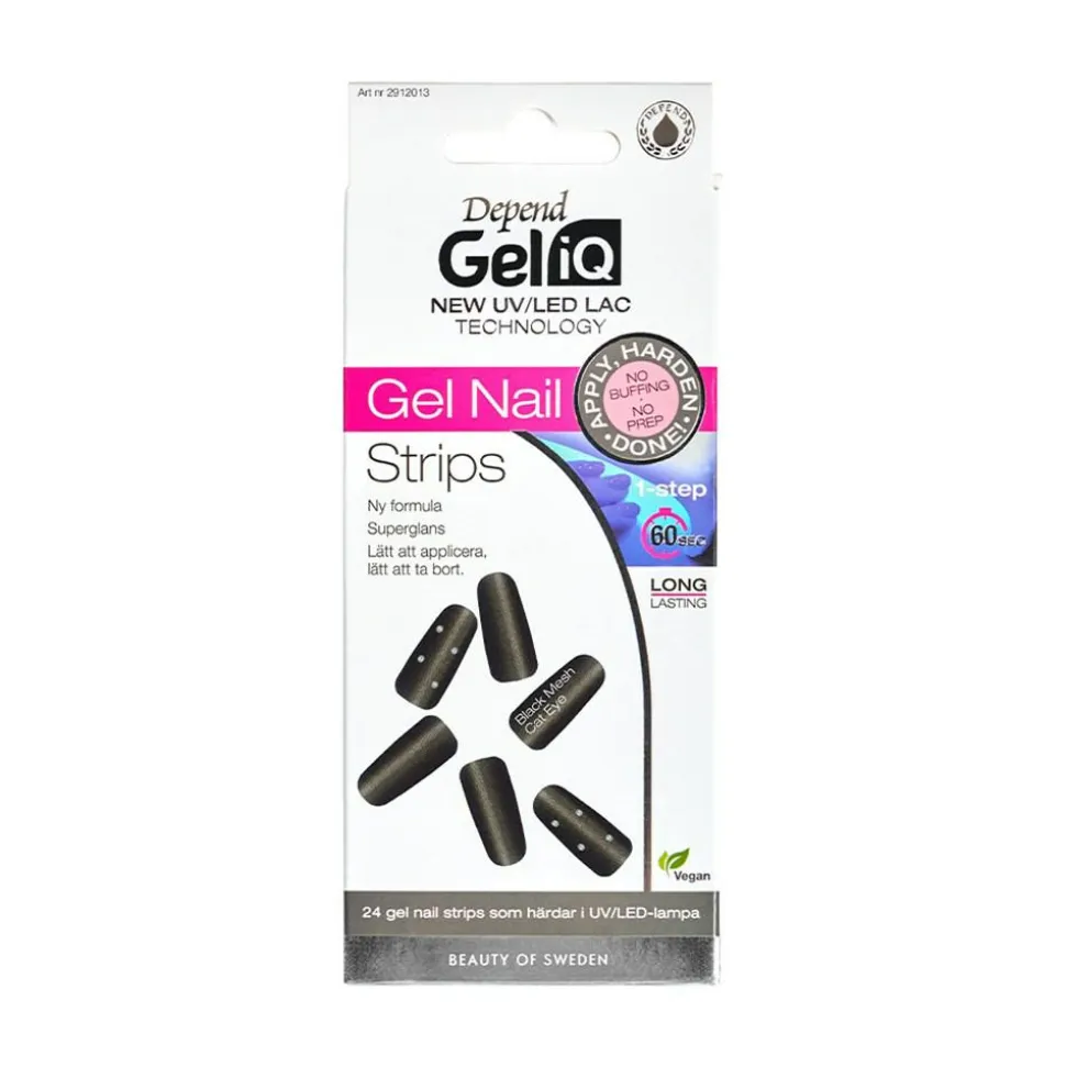 Gel iQ Nail Strips, Black Mesh Cat Eye