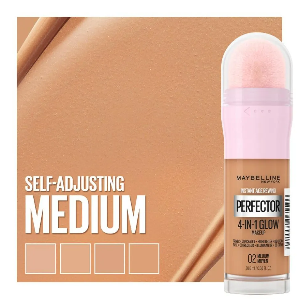 Instant Perfector 4-in-1 Glow Makeup Foundation, 02 Medium