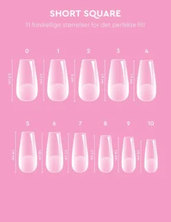 Le Gel Short Round Square Nail Tips