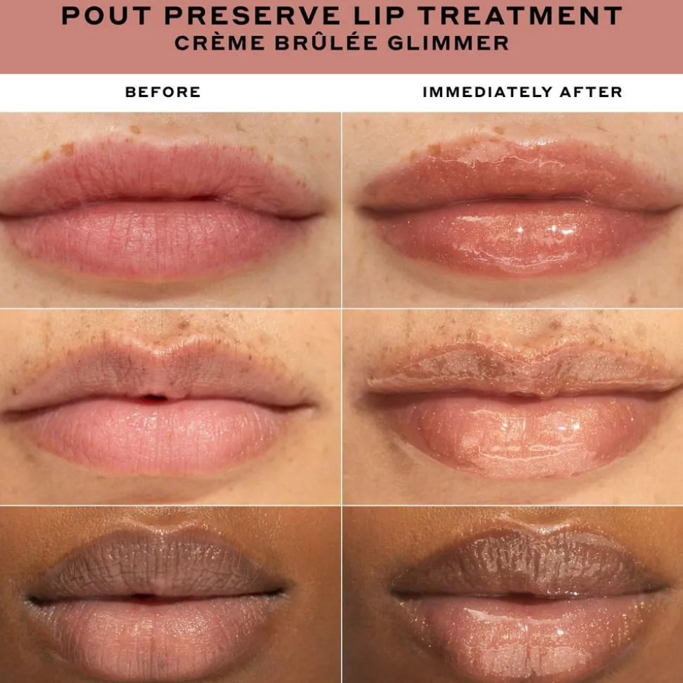 Pout Preserve Peptide Lip Treatment Shimmer, Crème Brûlèe