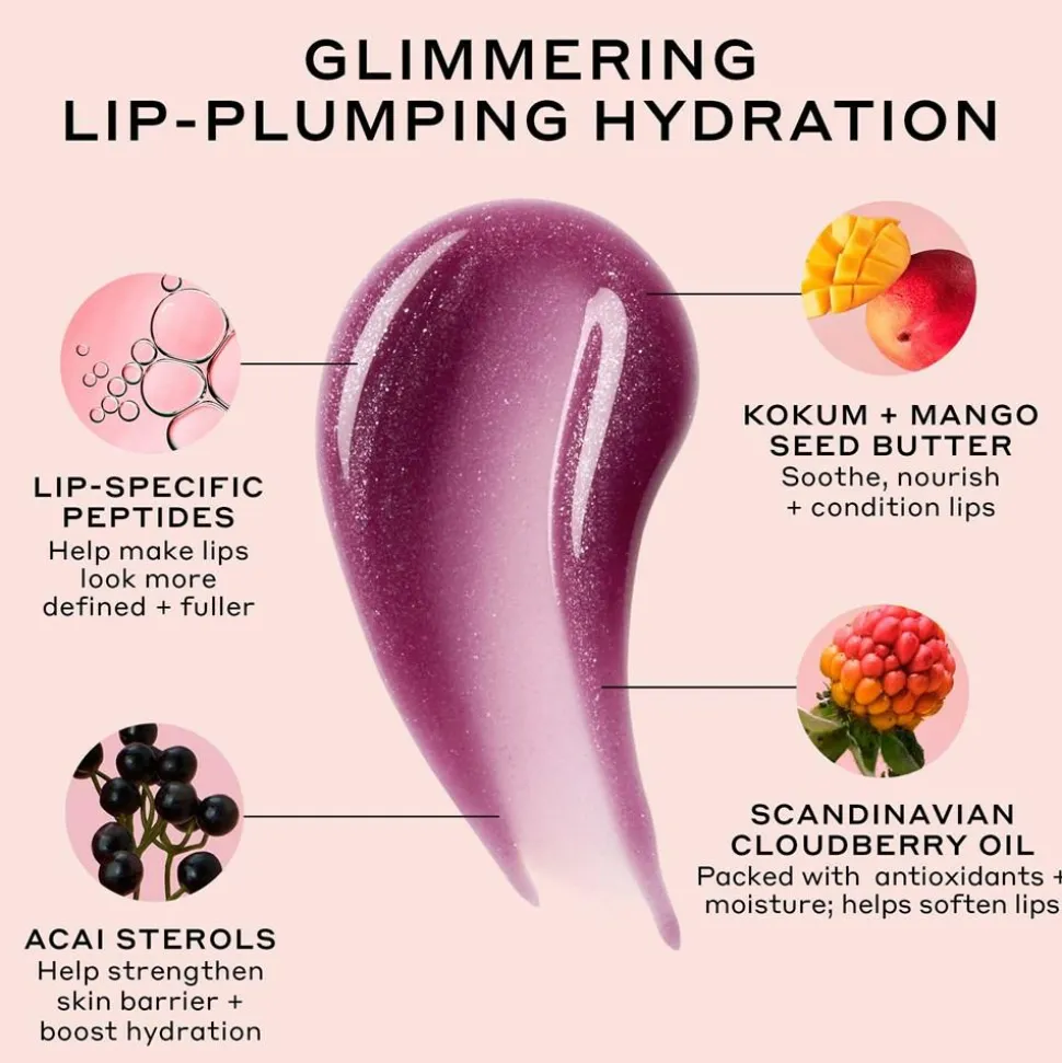 Pout Preserve Peptide Lip Treatment Shimmer, Lingonberry
