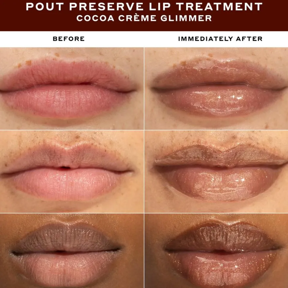 Pout Preserve Peptide Lip Treatment Shimmer, Cocoa Creme