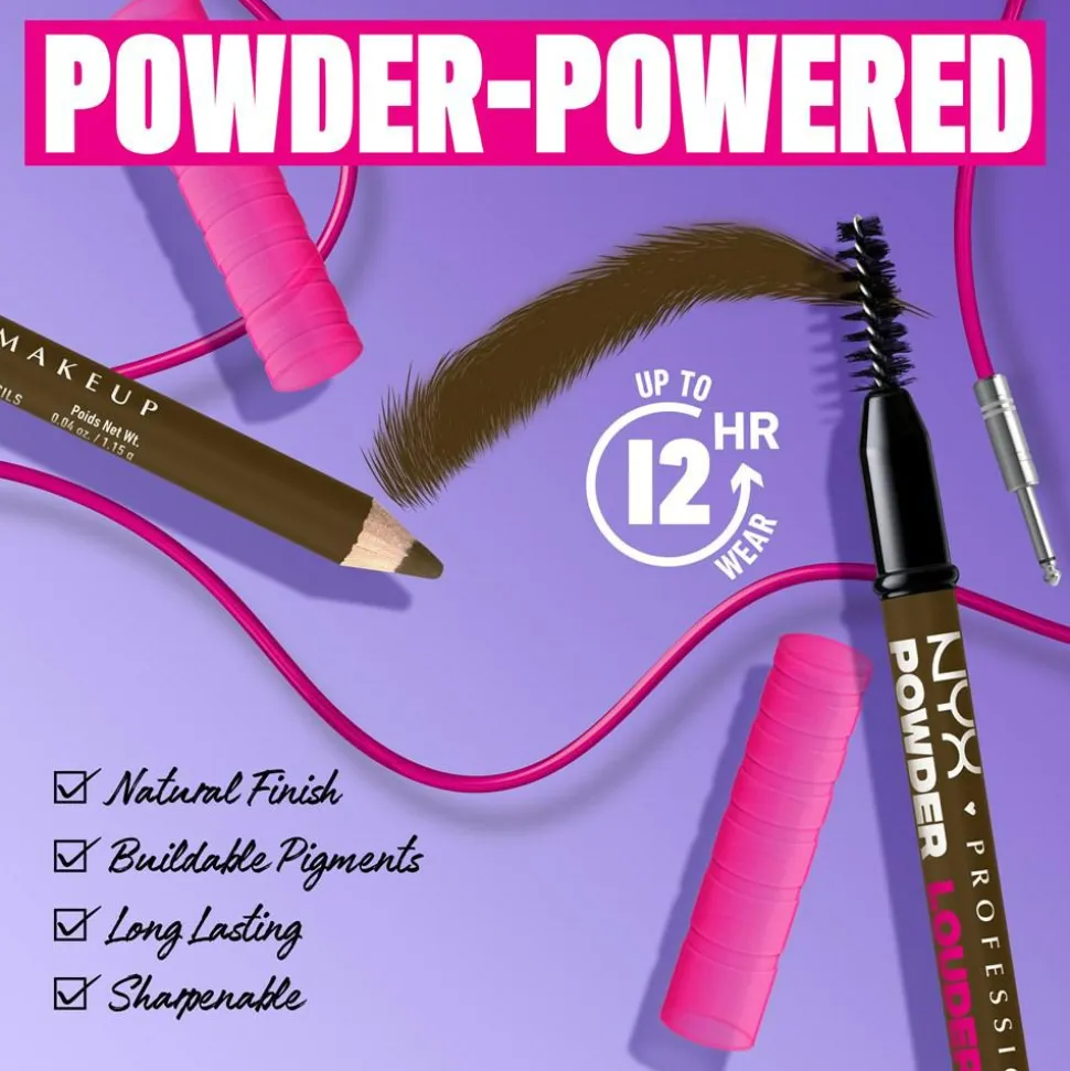 Powder Louder Brow Pencil, 09 Black
