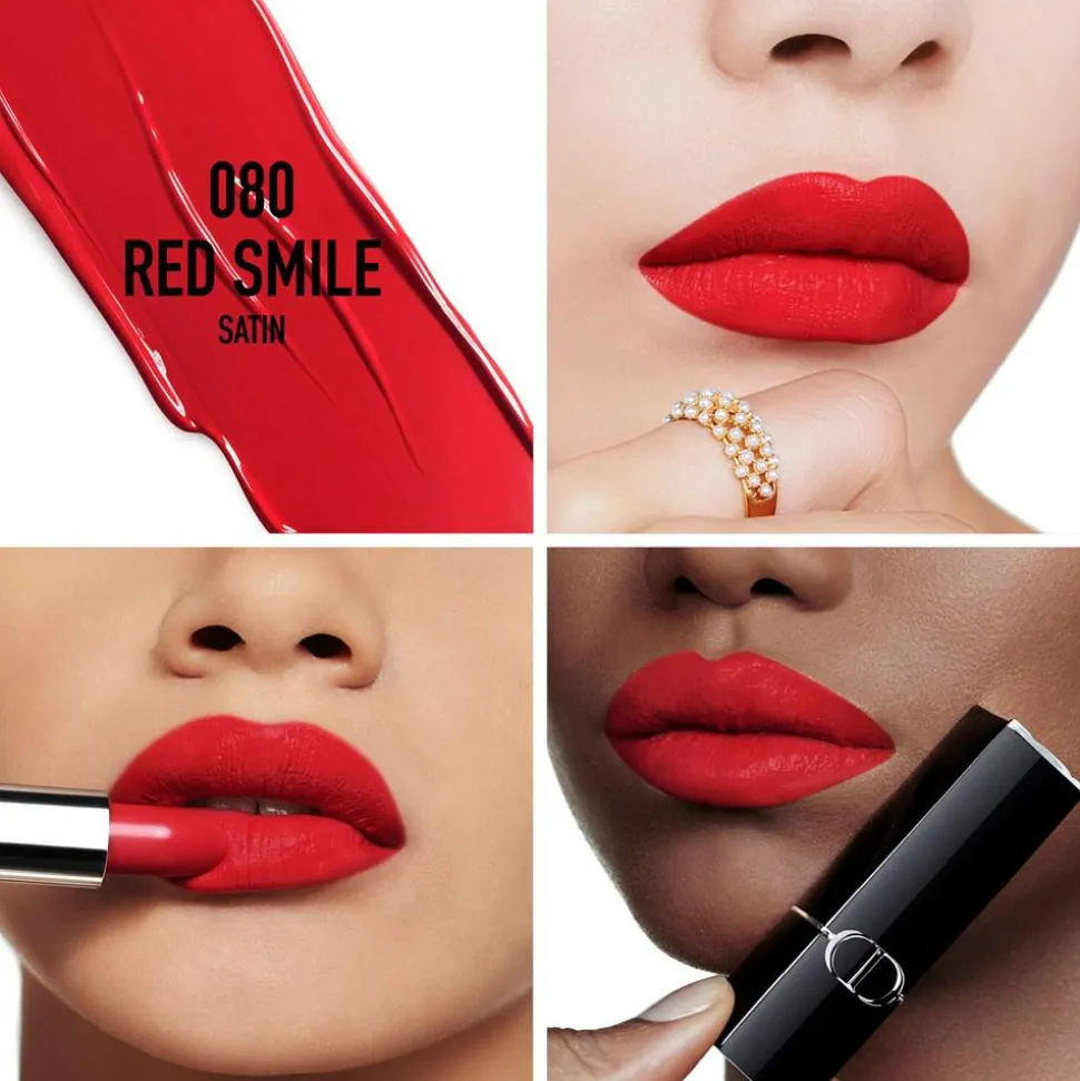 Rouge Dior Satin Lipstick, 080 Red Smile
