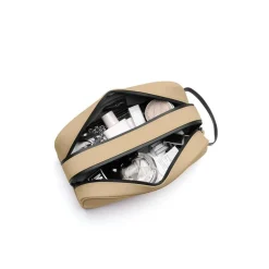 Spläsh Toiletry Double Zipped Toilettaske, Latte