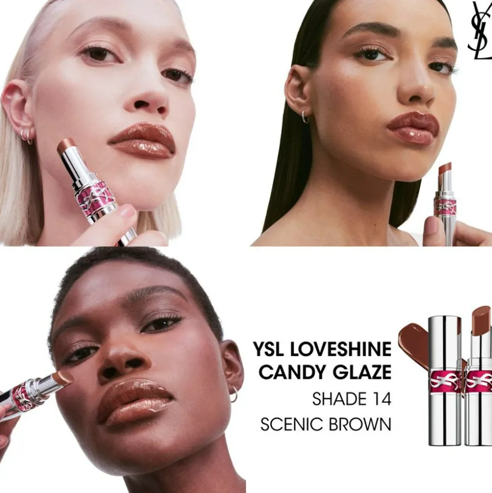 YSL Loveshine Candy Glaze Lipgloss Stick, 14 Scenic Brown