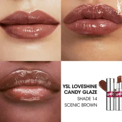 YSL Loveshine Candy Glaze Lipgloss Stick, 14 Scenic Brown