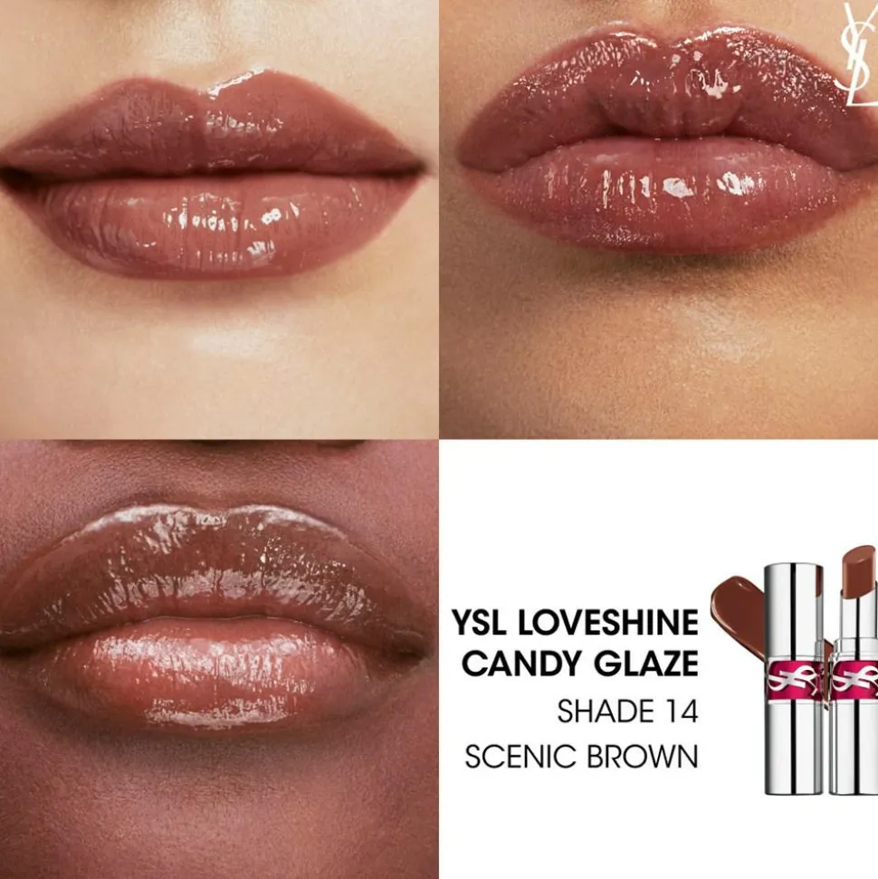 YSL Loveshine Candy Glaze Lipgloss Stick, 14 Scenic Brown