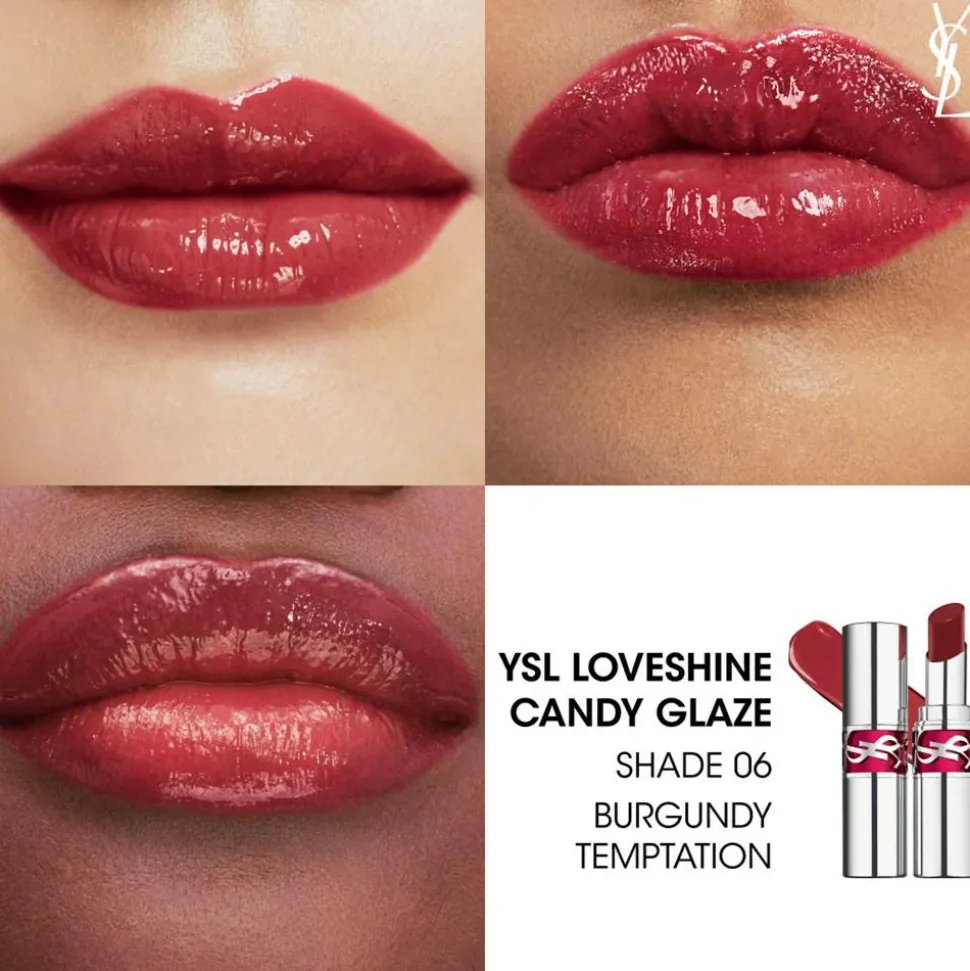 YSL Loveshine Candy Glaze Lipgloss Stick, 6 Burgundy Tempation