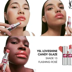 YSL Loveshine Candy Glaze Lipgloss Stick, 13 Flashing Rosé