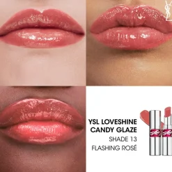 YSL Loveshine Candy Glaze Lipgloss Stick, 13 Flashing Rosé