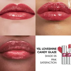 YSL Loveshine Candy Glaze Lipgloss Stick, 5 Pink Satisfaction